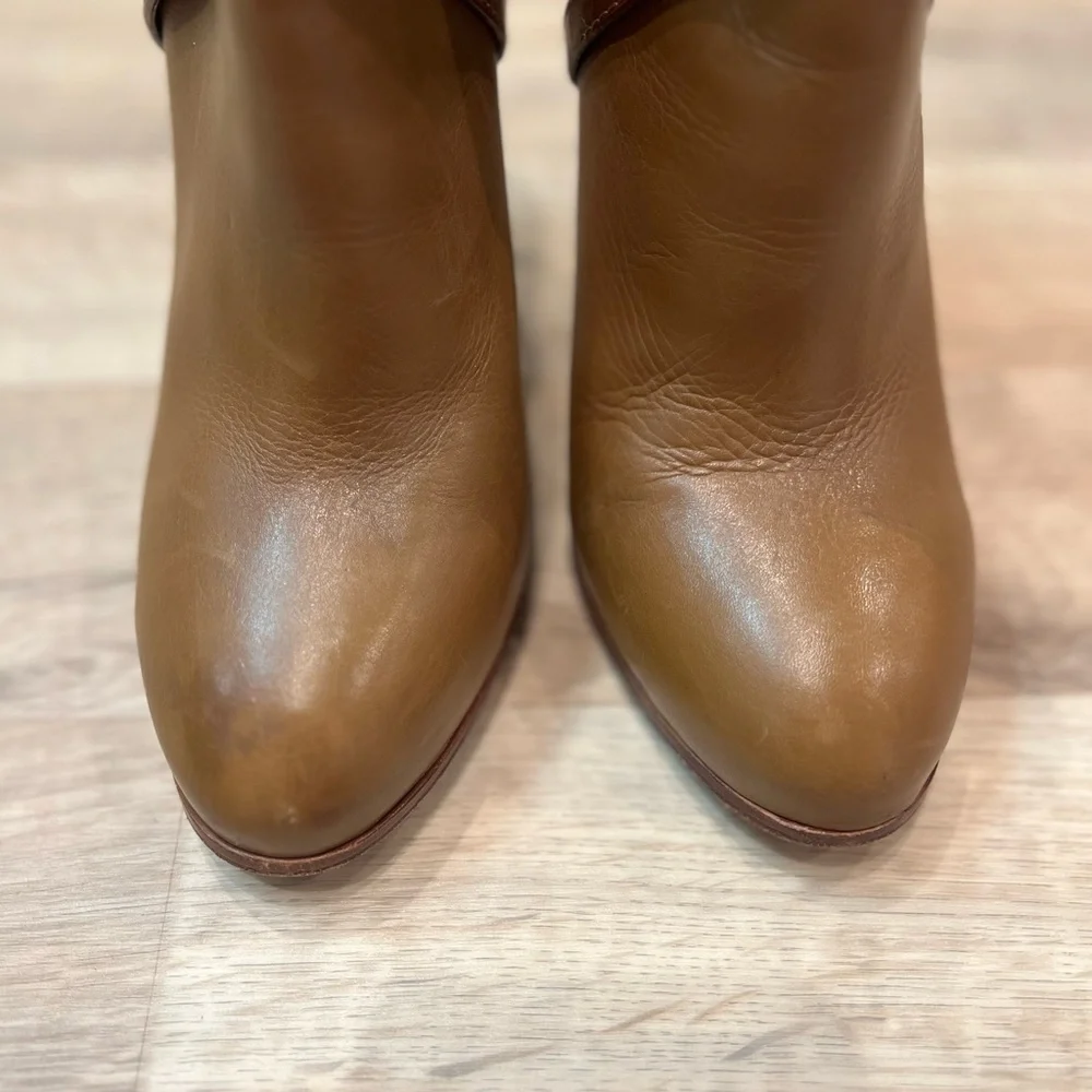 Tory Burch Cognac Dorese Leather Boot Bootie Sz 10